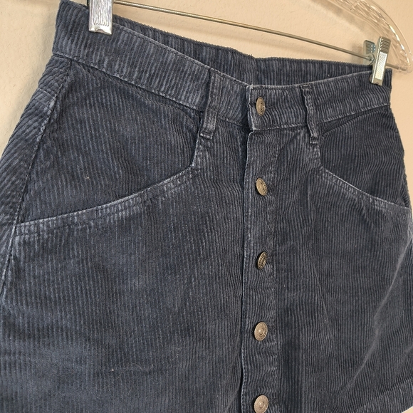 Free People Corduroy Mini Skirt Blue Size 6 - Picture 2 of 8